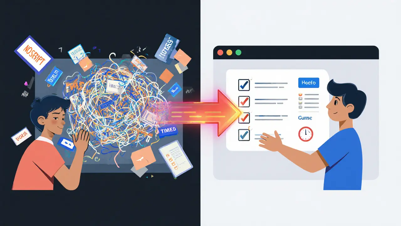 Сравнение хаотичного видео без сценария и чёткого урока с пошаговыми визуальными подсказками.