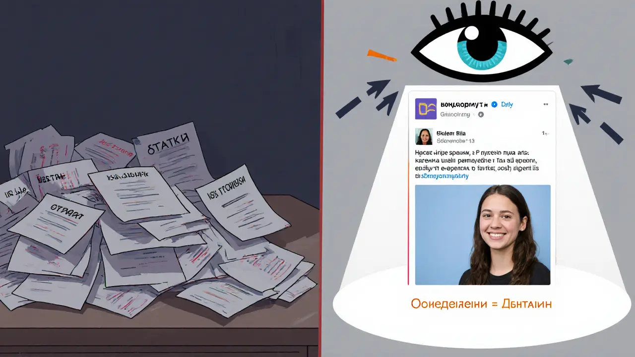 Сравнение: неудачные статьи слева, успешный лонгрид с фото результата справа.