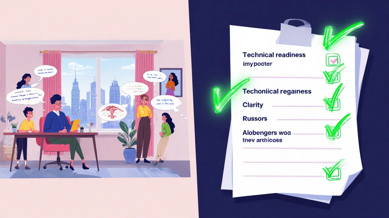 Учитель ведет онлайн-урок, рядом висит чек-лист из 12 критериев оценки.