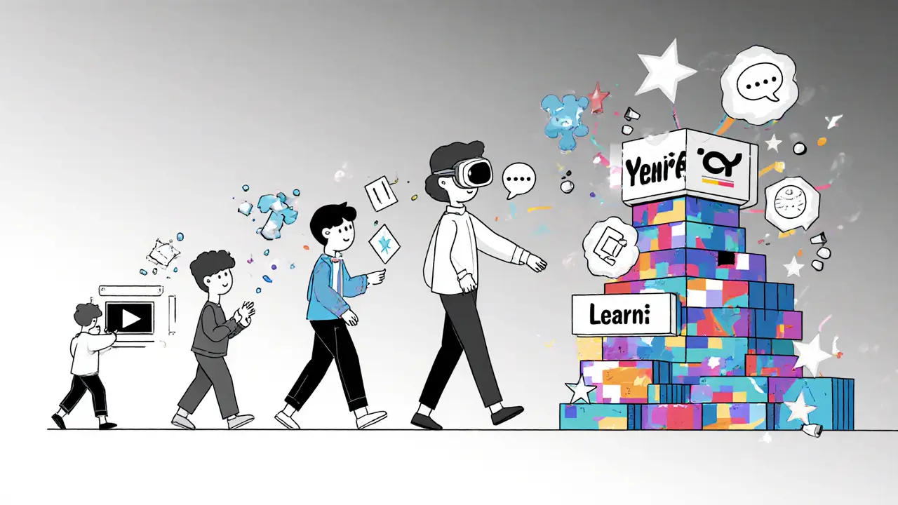 Развитие от пассивного просмотра к активному созданию знаний с помощью инструментов и ИИ.