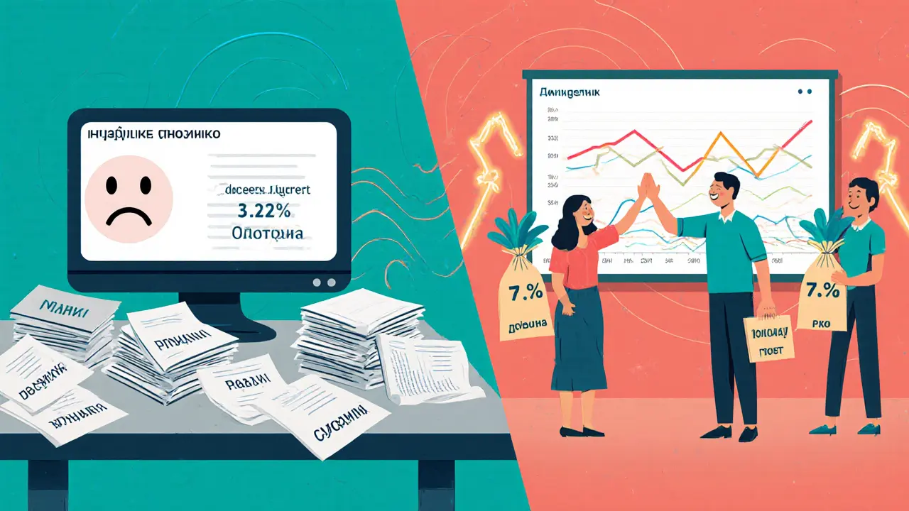 Сравнение эффективности ВКонтакте и Яндекс.Директа: слева — хаос, справа — успех.