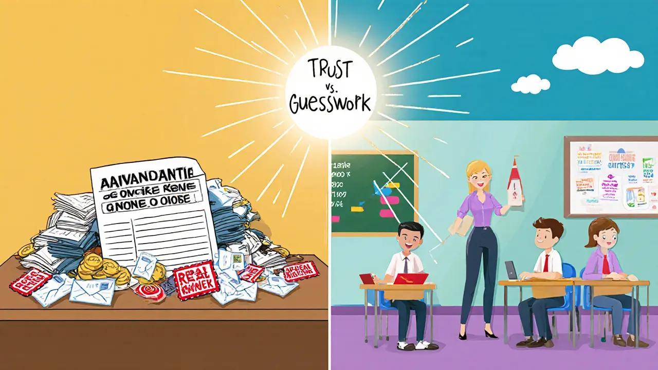 Слева — отвергнутый курс, справа — живой класс с реальными результатами.