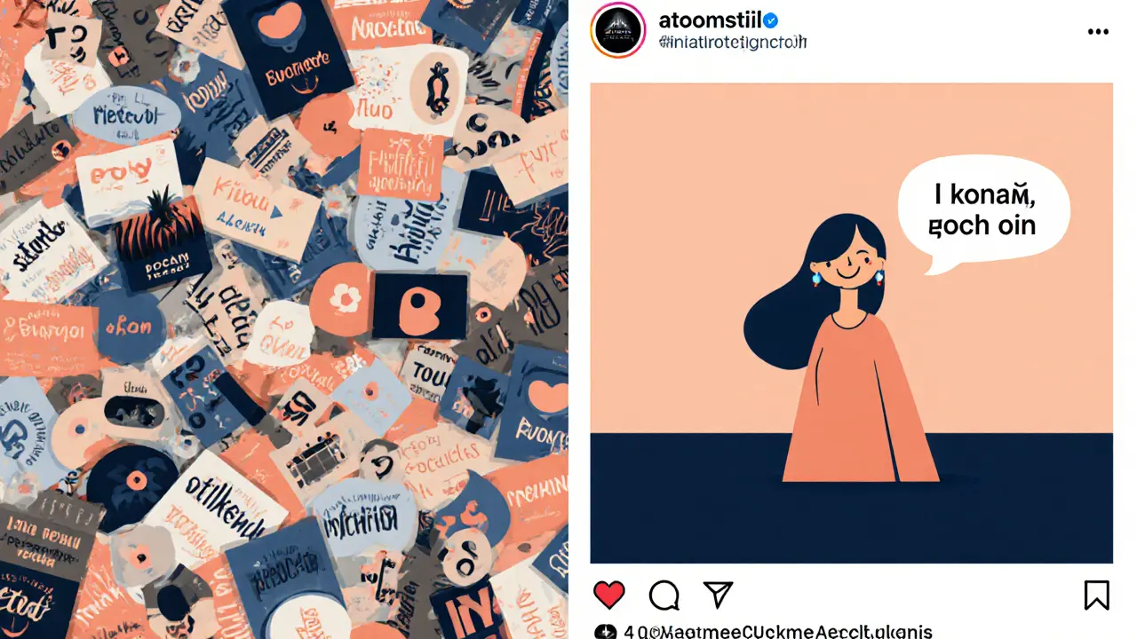 Сравнение хаотичного и последовательного визуального стиля блога с надписью &#039;Я знаю, это они&#039;.