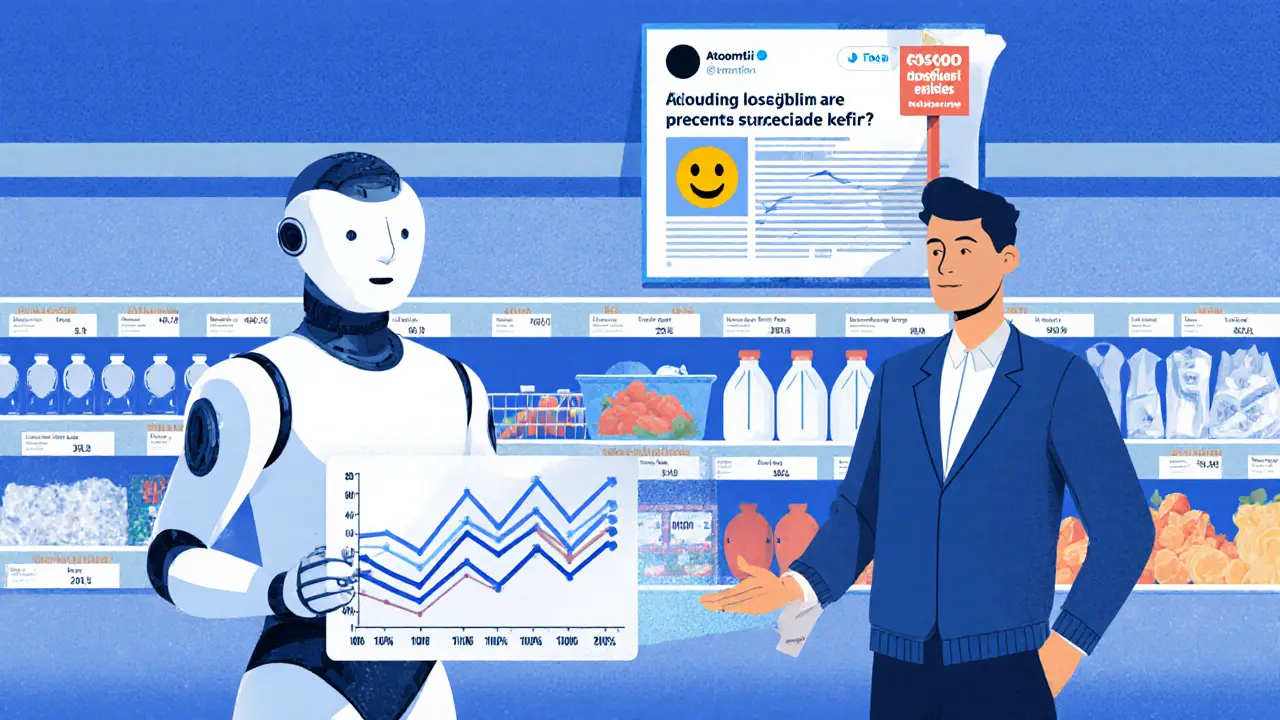 ИИ-голография анализирует цены на полке, а менеджер колеблется из-за скандала в соцсетях — алгоритм против доверия.