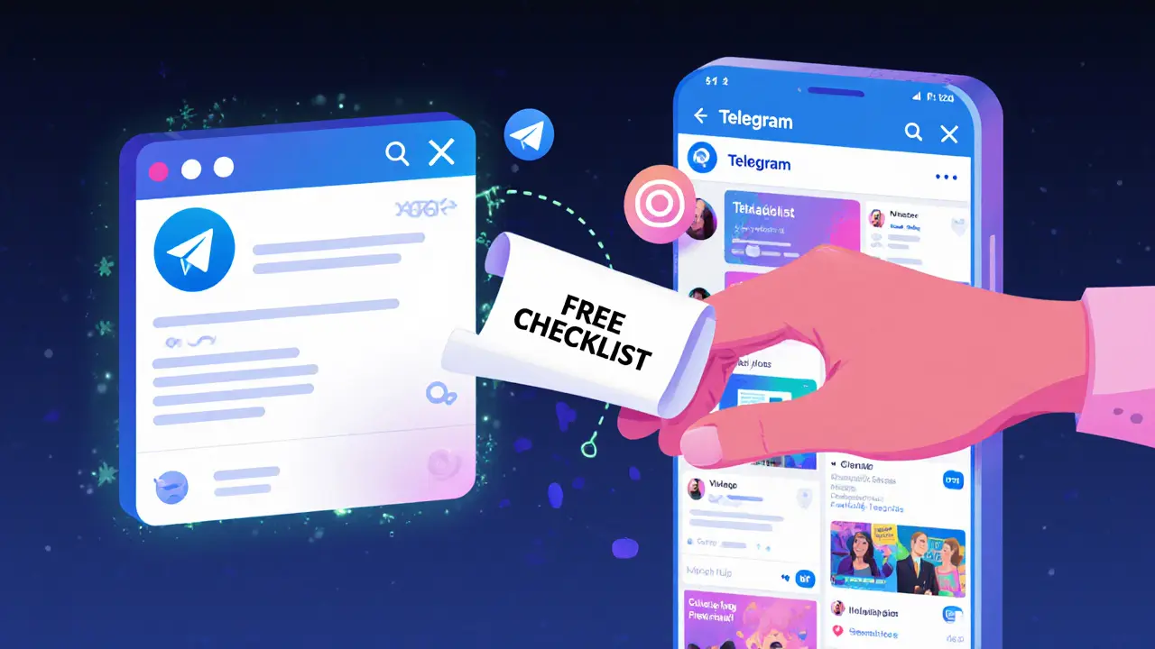 Передача чек-листа от пустого Instagram к наполненному Telegram-каналу без рекламы.