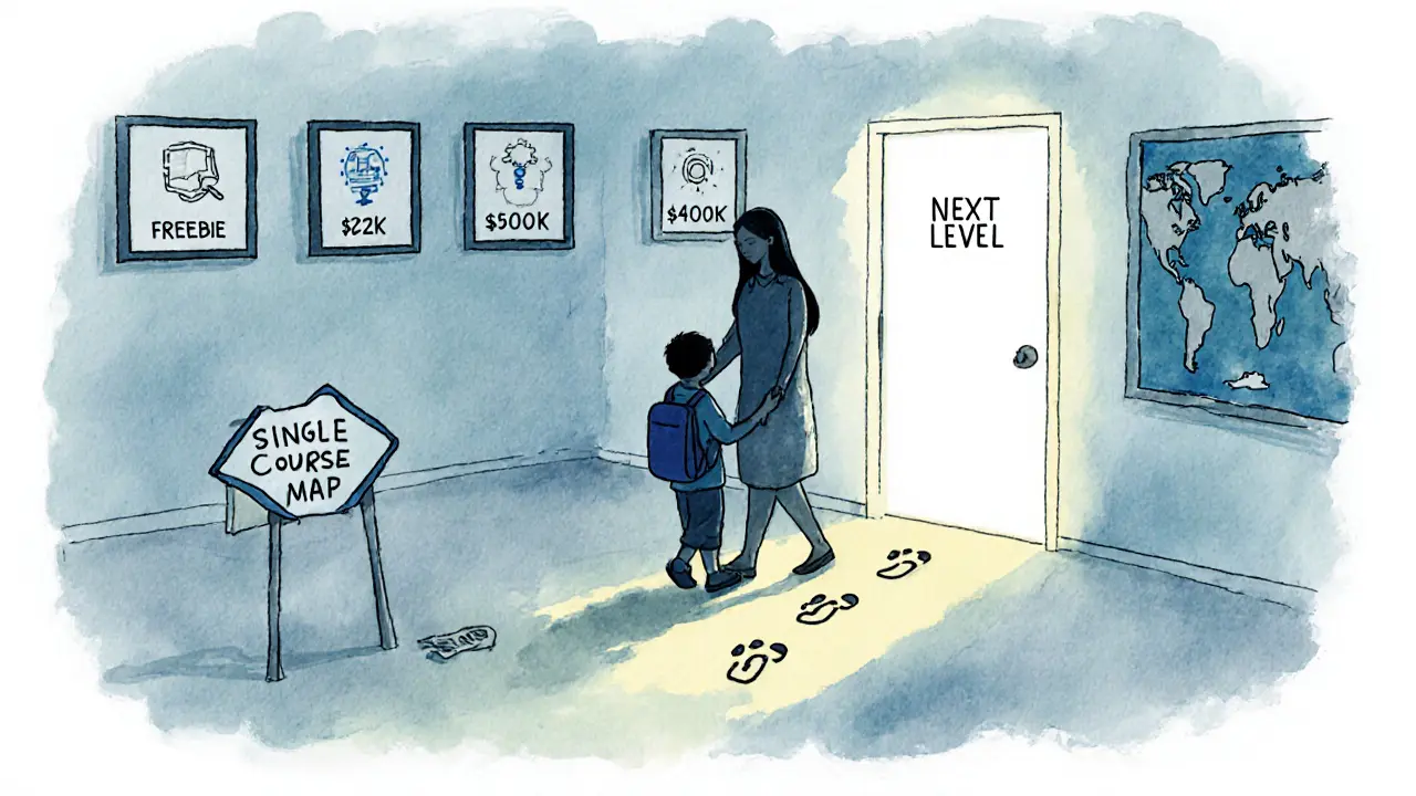 Студент подходит к двери следующего уровня, за ним — путь от одного курса к экосистеме