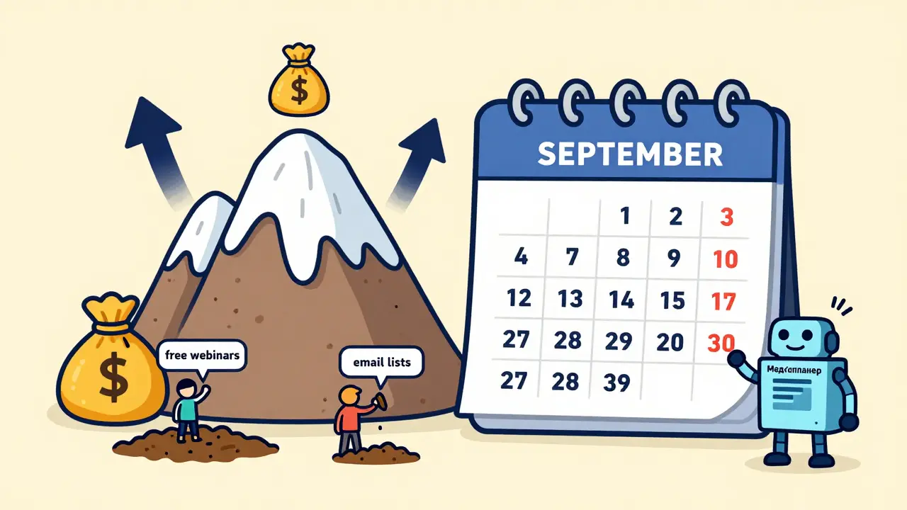 Календарь с пиковыми месяцами для рекламы и посадкой лидов в межсезонье.