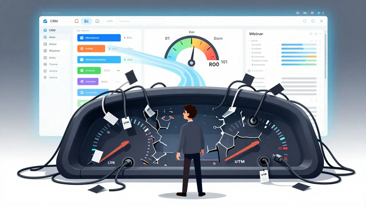 Маркетолог перед сломанным и исправленным дашбордом, иллюстрирующий хаос и порядок