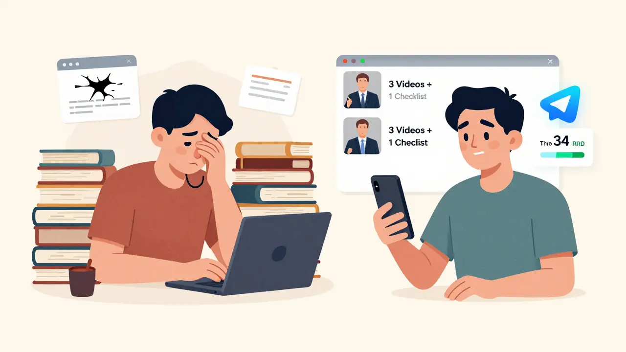 Сравнение стресса с идеальным запуском: три видео и чат с продажами вместо перегрузки.