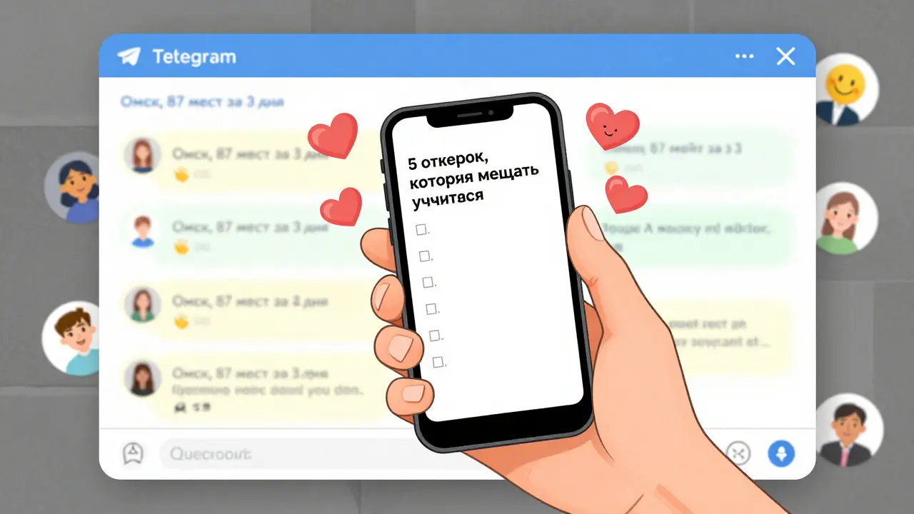 Чек-лист в Telegram с благодарностями учеников, без рекламы — только доверие.
