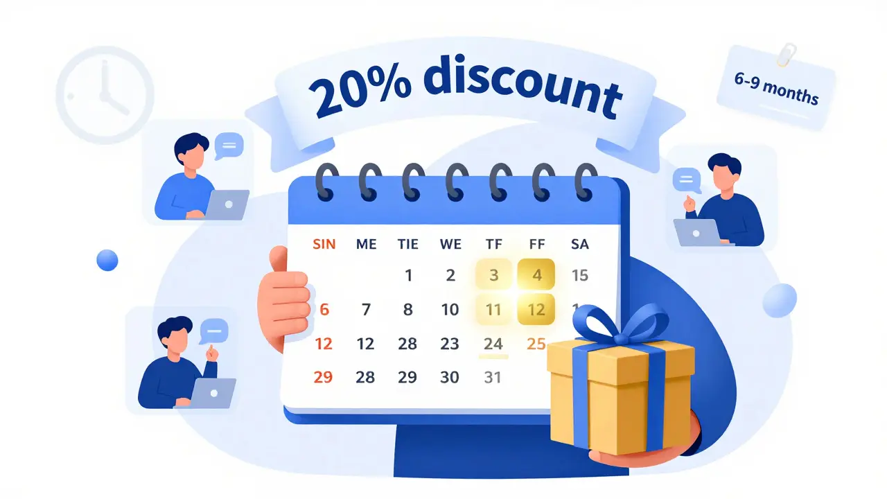 Пользователь с годовой подпиской и подарочным месяцем, окруженный иконками сервиса.