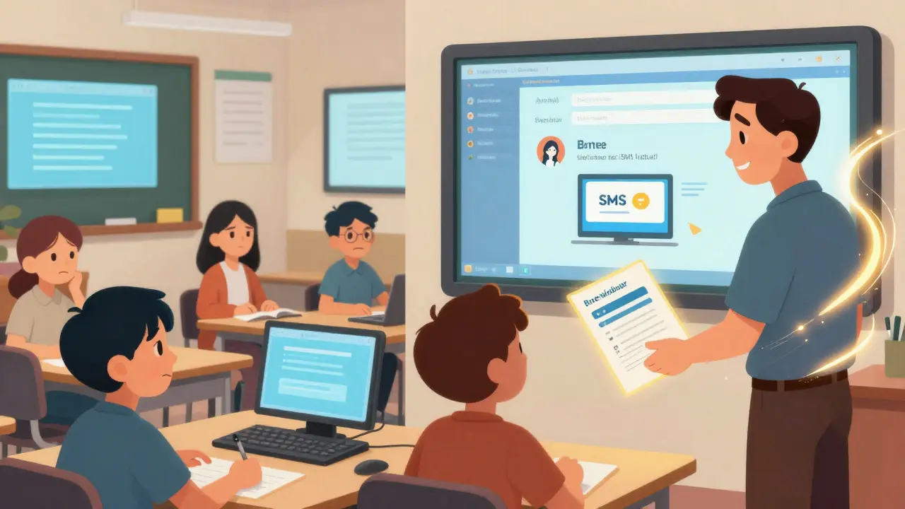 Слева — студенты с ошибками, справа — преподаватель спокойно запускает вебинар и раздает бонусы.