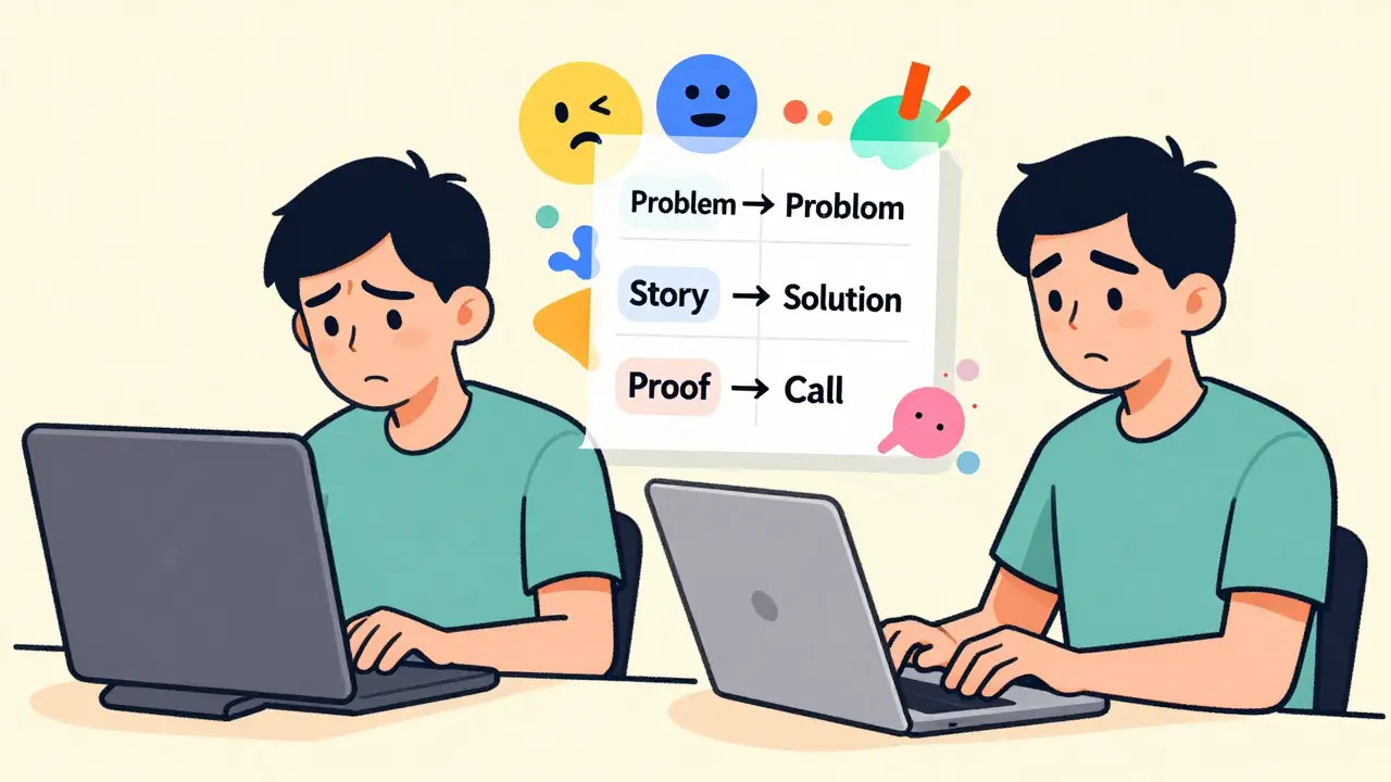 Сравнение: один пишет впустую, другой — с шаблоном библиотеки контента рядом.