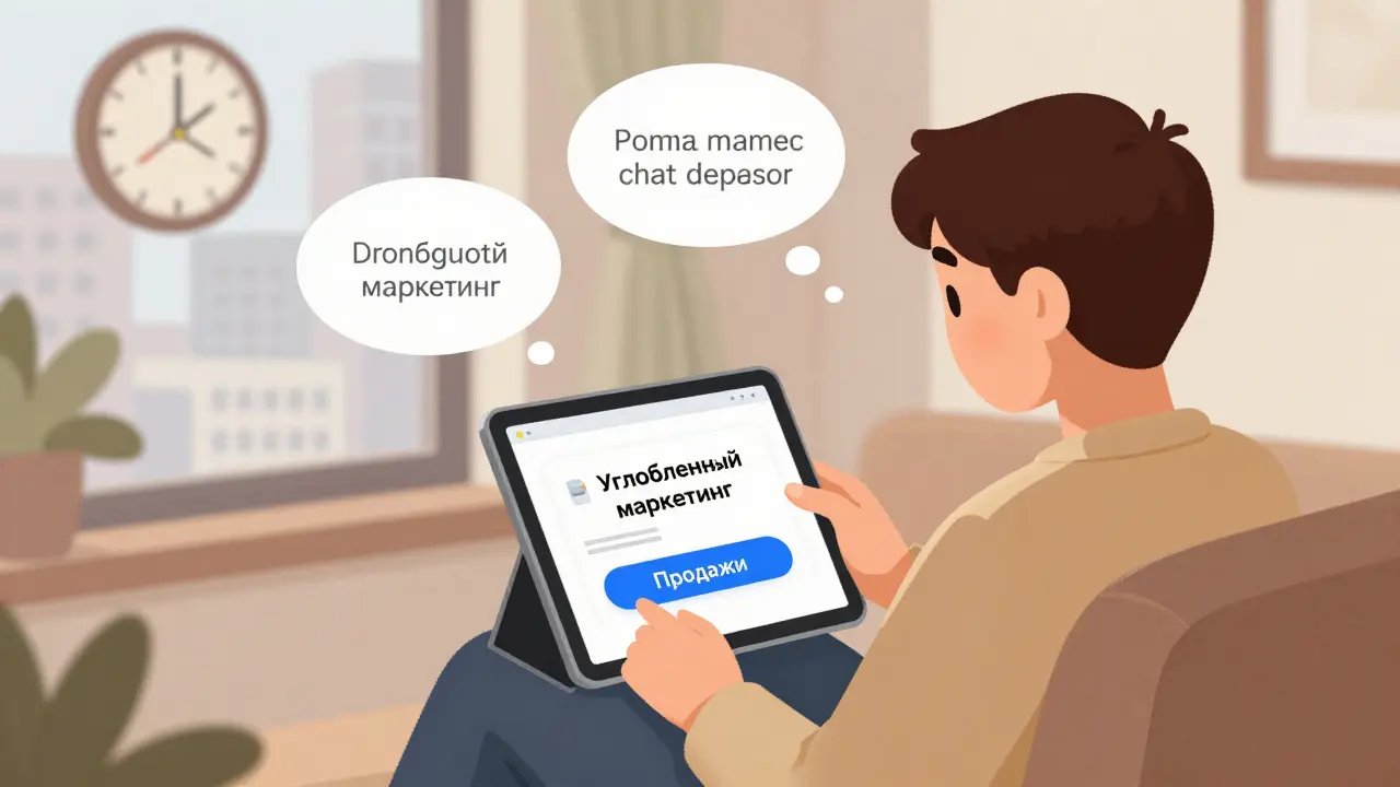 Студент выбирает между курсами через интерактивные кнопки в письме на планшете