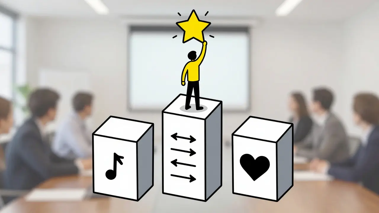 Фундамент личного бренда из трёх блоков под персонажем