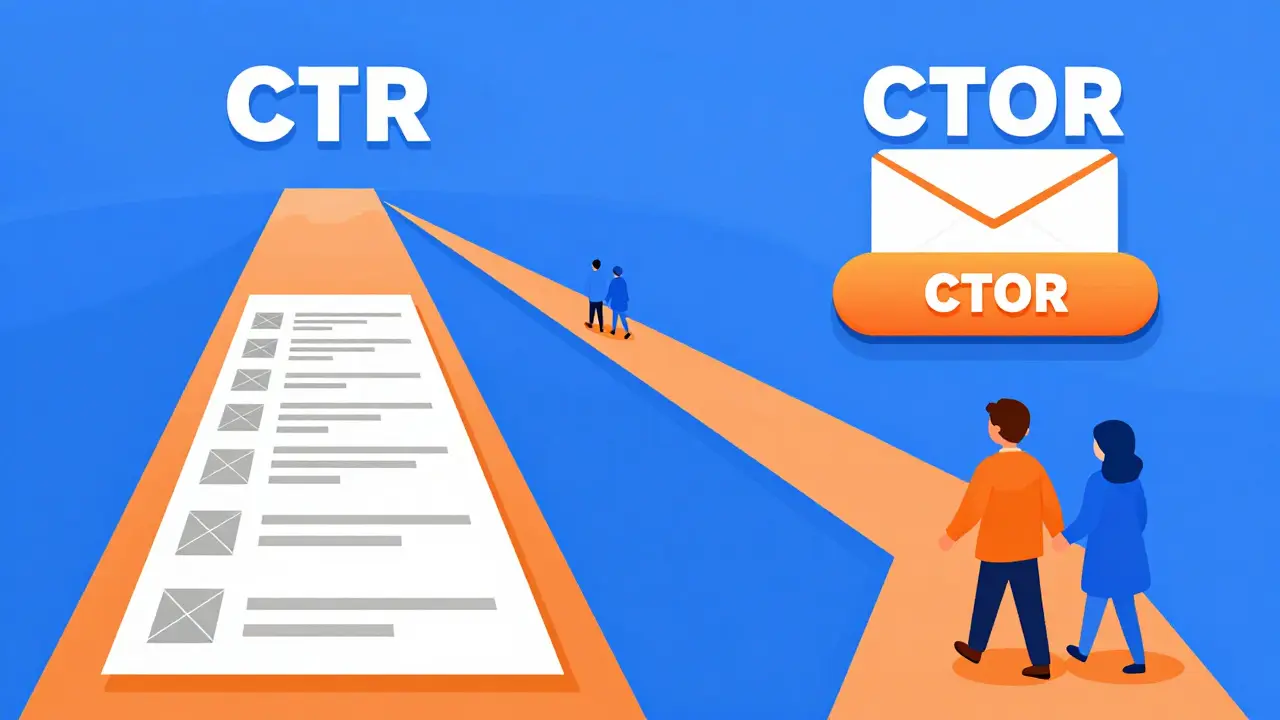 Иллюстрация разницы между показателями CTR и CTOR в email-рассылках