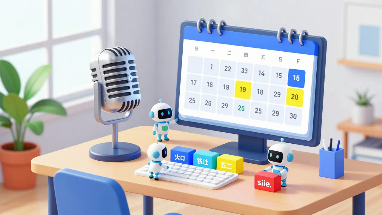 Рабочее место создателя курсов с календарем контента и помощниками-роботами