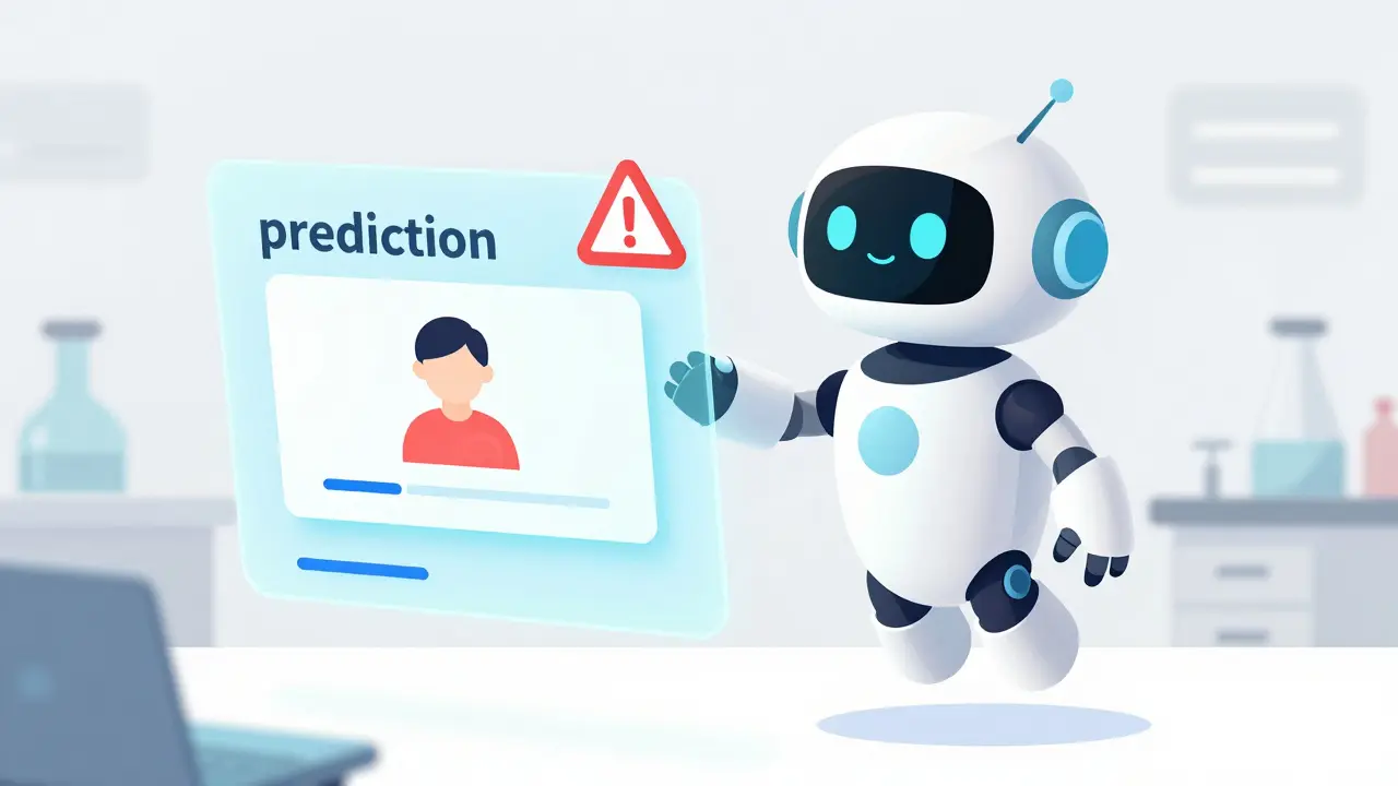 Робот-помощник и голографический дашборд с предсказаниями ИИ