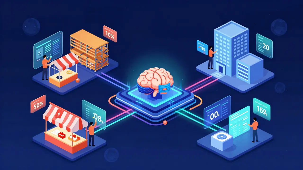 Схематичное изображение динамического ценообразования и сегментации клиентов с помощью ИИ.