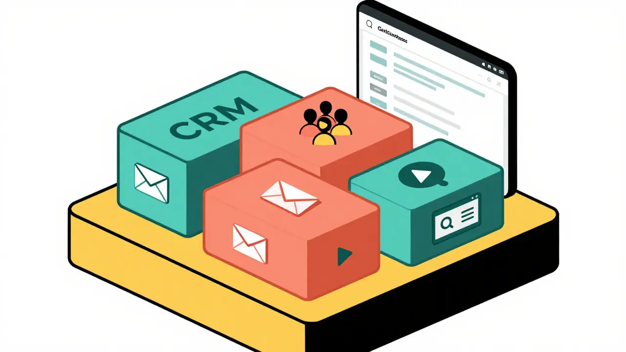 Иллюстрация экосистемы GetCourse с интегрированными функциями